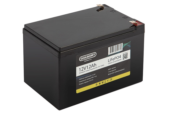 Литиевый тяговый аккумулятор Gelbert LiFePO4 (12V/12Ah/12A/144Wh)