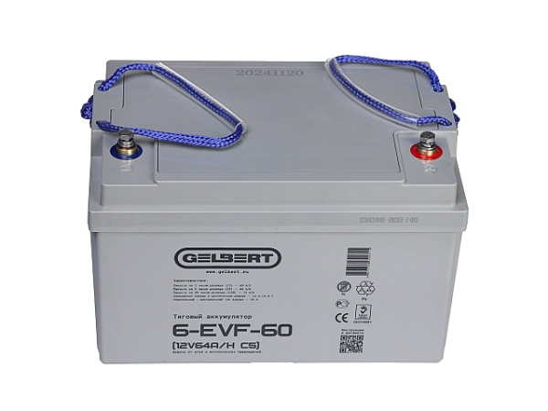 Тяговый аккумулятор Gelbert 6-EVF-60 (12V64A/H C5)