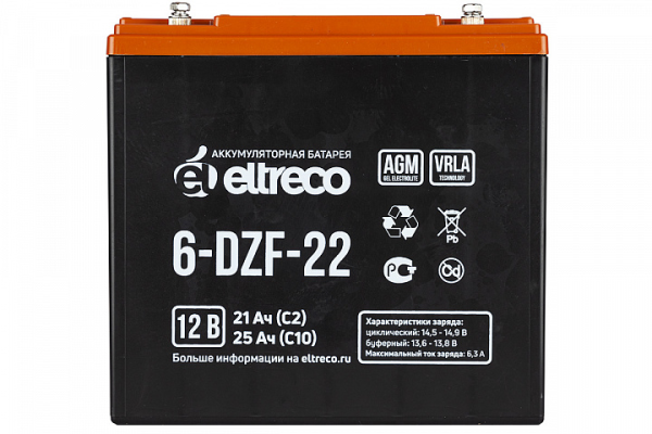 Тяговый аккумулятор Eltreco 6-DZF-20 (12V20A/H C2)